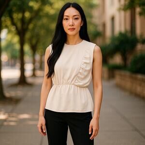 Derek Lam Sleeveless Silk Blouse 0 Cream